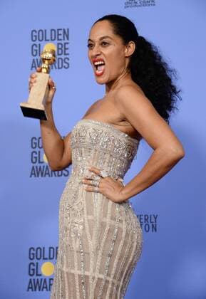 Tracee Ellis Ross winner of the award for Best Performance by an Actress in a Television Series - Musical or Comedy appears backstage during the 74th annual Golden Globe Awards at the Beverly Hilton Hotel in Beverly Hills, California on January 8, 2017.  LAP201701084001 JIMxRUYMEN