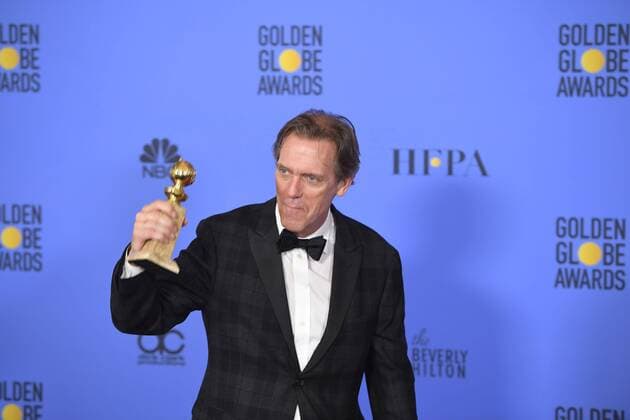 January 8, 2017 - Los Angeles, California, U.S. - HUGH LAURIE Awards, celebrates during the 74th Annual Golden Globe Awards, at The Beverly Hilton in Beverly Hills.at The Beverly Hilton in Beverly Hills. Los Angeles U.S. - ZUMAz03_ 20170108_zbp_z03_349