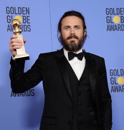 Casey Affleck, winner of the award for Best Actor in a Motion Picture - Drama for Manchester By the Sea appears backstage with his trophy during the 74th annual Golden Globe Awards at the Beverly Hilton Hotel in Beverly Hills, California on January 8, 2017.  LAP201701084005 JIMxRUYMEN
