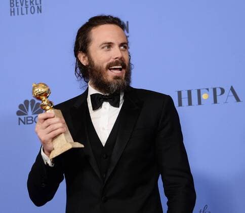 Casey Affleck, winner of the award for Best Actor in a Motion Picture - Drama for Manchester By the Sea appears backstage with his trophy during the 74th annual Golden Globe Awards at the Beverly Hilton Hotel in Beverly Hills, California on January 8, 2017.  LAP201701084006 JIMxRUYMEN