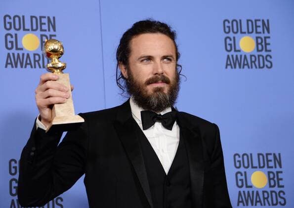 Casey Affleck, winner of the award for Best Actor in a Motion Picture - Drama for Manchester By the Sea appears backstage with his trophy during the 74th annual Golden Globe Awards at the Beverly Hilton Hotel in Beverly Hills, California on January 8, 2017.  LAP201701084004 JIMxRUYMEN
