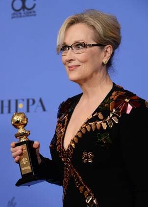 Meryl Streep appears backstage with her Cecil B. DeMille Award during the 74th annual Golden Globe Awards at the Beverly Hilton Hotel in Beverly Hills, California on January 8, 2017.  LAP201701084036 JIMxRUYMEN