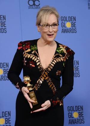 Meryl Streep appears backstage with her Cecil B. DeMille Award during the 74th annual Golden Globe Awards at the Beverly Hilton Hotel in Beverly Hills, California on January 8, 2017.  LAP201701084039 JIMxRUYMEN