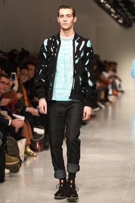 January 8, 2017 - London, United Kingdom - The model walk down the catwalk wearing Christopher Raeburn s AW17 at London Fashion Week Men on Jan 6th 2017. London United Kingdom  - ZUMAn230 20170108_zaa_n230_535