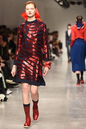 January 8, 2017 - London, United Kingdom - The model walk down the catwalk wearing Sibling s AW17 at London Fashion Week Men on Jan 8th 2017. London United Kingdom  - ZUMAn230 20170108_zaa_n230_561