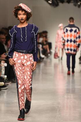 January 8, 2017 - London, United Kingdom - The model walk down the catwalk wearing Sibling s AW17 at London Fashion Week Men on Jan 8th 2017. London United Kingdom  - ZUMAn230 20170108_zaa_n230_549