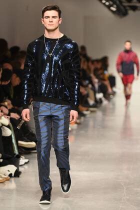 January 8, 2017 - London, United Kingdom - The model walk down the catwalk wearing Sibling s AW17 at London Fashion Week Men on Jan 8th 2017. London United Kingdom  - ZUMAn230 20170108_zaa_n230_581