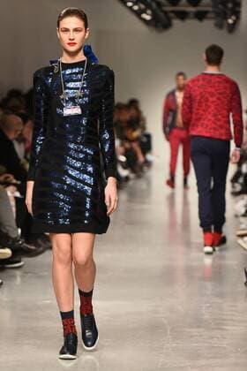January 8, 2017 - London, United Kingdom - The model walk down the catwalk wearing Sibling s AW17 at London Fashion Week Men on Jan 8th 2017. London United Kingdom  - ZUMAn230 20170108_zaa_n230_595