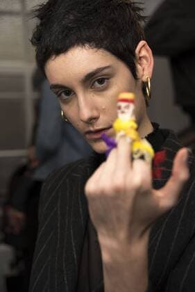 London: Backstage Vivienne Westwood Fashion Show General backstage and atmosphere at Vivienne Westwood s fashion show during London Fashion Week Men s 2017 to present the AW 17 18.  AlbertoxPezzali