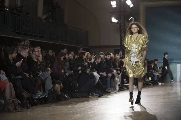 London: Vivienne Westwood Fashion Show Vivienne Westwood s runway at LFW Men s January 2017. A model walks the runway at the Vivienne Westwood show during London Fashion Week Men s collections at Seymour Leisure Centre. Dame Vivienne Isabel Westwood is a British fashion designer and businesswoman, largely responsible for bringing modern punk and new wave fashions into the mainstream. Westwood came to public notice when she made clothes for Malcolm McLaren s boutique in the King s Road, which became famous as SEX  AlbertoxPezzali