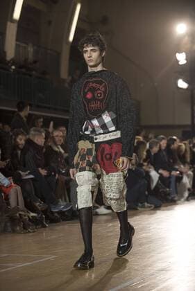London: Vivienne Westwood Fashion Show Vivienne Westwood s runway at LFW Men s January 2017. A model walks the runway at the Vivienne Westwood show during London Fashion Week Men s collections at Seymour Leisure Centre. Dame Vivienne Isabel Westwood is a British fashion designer and businesswoman, largely responsible for bringing modern punk and new wave fashions into the mainstream. Westwood came to public notice when she made clothes for Malcolm McLaren s boutique in the King s Road, which became famous as SEX  AlbertoxPezzali