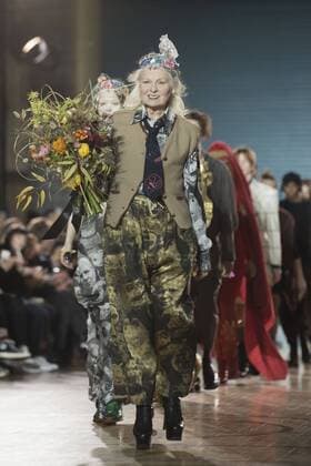London: Vivienne Westwood Fashion Show Vivienne Westwood s runway at LFW Men s January 2017. A model walks the runway at the Vivienne Westwood show during London Fashion Week Men s collections at Seymour Leisure Centre. Dame Vivienne Isabel Westwood is a British fashion designer and businesswoman, largely responsible for bringing modern punk and new wave fashions into the mainstream. Westwood came to public notice when she made clothes for Malcolm McLaren s boutique in the King s Road, which became famous as SEX  AlbertoxPezzali