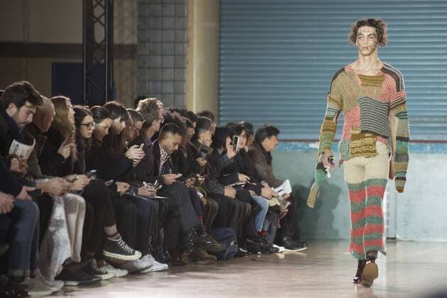 London: Vivienne Westwood Fashion Show Vivienne Westwood s runway at LFW Men s January 2017. A model walks the runway at the Vivienne Westwood show during London Fashion Week Men s collections at Seymour Leisure Centre. Dame Vivienne Isabel Westwood is a British fashion designer and businesswoman, largely responsible for bringing modern punk and new wave fashions into the mainstream. Westwood came to public notice when she made clothes for Malcolm McLaren s boutique in the King s Road, which became famous as SEX  AlbertoxPezzali