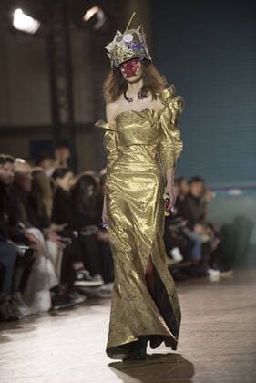 London: Vivienne Westwood Fashion Show Vivienne Westwood s runway at LFW Men s January 2017. A model walks the runway at the Vivienne Westwood show during London Fashion Week Men s collections at Seymour Leisure Centre. Dame Vivienne Isabel Westwood is a British fashion designer and businesswoman, largely responsible for bringing modern punk and new wave fashions into the mainstream. Westwood came to public notice when she made clothes for Malcolm McLaren s boutique in the King s Road, which became famous as SEX  AlbertoxPezzali