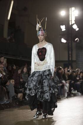 London: Vivienne Westwood Fashion Show Vivienne Westwood s runway at LFW Men s January 2017. A model walks the runway at the Vivienne Westwood show during London Fashion Week Men s collections at Seymour Leisure Centre. Dame Vivienne Isabel Westwood is a British fashion designer and businesswoman, largely responsible for bringing modern punk and new wave fashions into the mainstream. Westwood came to public notice when she made clothes for Malcolm McLaren s boutique in the King s Road, which became famous as SEX  AlbertoxPezzali