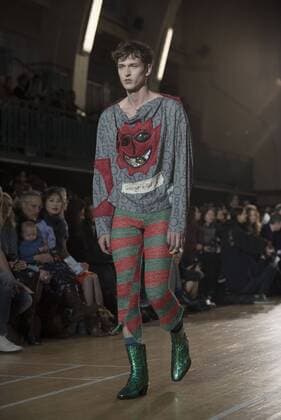 London: Vivienne Westwood Fashion Show Vivienne Westwood s runway at LFW Men s January 2017. A model walks the runway at the Vivienne Westwood show during London Fashion Week Men s collections at Seymour Leisure Centre. Dame Vivienne Isabel Westwood is a British fashion designer and businesswoman, largely responsible for bringing modern punk and new wave fashions into the mainstream. Westwood came to public notice when she made clothes for Malcolm McLaren s boutique in the King s Road, which became famous as SEX  AlbertoxPezzali