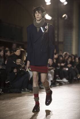 London: Vivienne Westwood Fashion Show Vivienne Westwood s runway at LFW Men s January 2017. A model walks the runway at the Vivienne Westwood show during London Fashion Week Men s collections at Seymour Leisure Centre. Dame Vivienne Isabel Westwood is a British fashion designer and businesswoman, largely responsible for bringing modern punk and new wave fashions into the mainstream. Westwood came to public notice when she made clothes for Malcolm McLaren s boutique in the King s Road, which became famous as SEX  AlbertoxPezzali