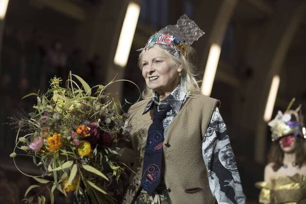 London: Vivienne Westwood Fashion Show Vivienne Westwood s runway at LFW Men s January 2017. A model walks the runway at the Vivienne Westwood show during London Fashion Week Men s collections at Seymour Leisure Centre. Dame Vivienne Isabel Westwood is a British fashion designer and businesswoman, largely responsible for bringing modern punk and new wave fashions into the mainstream. Westwood came to public notice when she made clothes for Malcolm McLaren s boutique in the King s Road, which became famous as SEX  AlbertoxPezzali