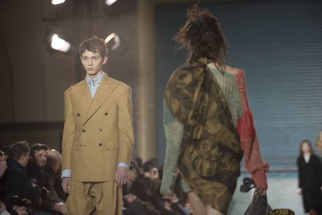 London: Vivienne Westwood Fashion Show Vivienne Westwood s runway at LFW Men s January 2017. A model walks the runway at the Vivienne Westwood show during London Fashion Week Men s collections at Seymour Leisure Centre. Dame Vivienne Isabel Westwood is a British fashion designer and businesswoman, largely responsible for bringing modern punk and new wave fashions into the mainstream. Westwood came to public notice when she made clothes for Malcolm McLaren s boutique in the King s Road, which became famous as SEX  AlbertoxPezzali
