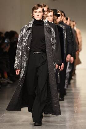 January 9, 2017 - London, United Kingdom - A model walks the runway at the Songzio Autumn Winter 2017 fashion show during London Menswear Fashion Week on January 9, 2017 in London, United Kingdom. London United Kingdom  - ZUMAn230 20170109_zaa_n230_137