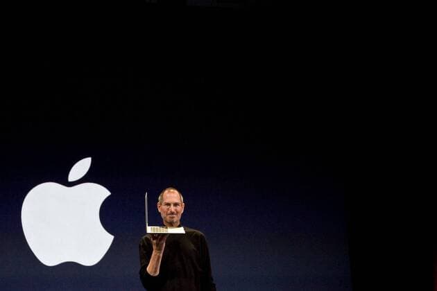 Jan 15, 2007 - San Francisco, California, USA - Apple CEO STEVE JOBS presents the MacBook Air at his 2008 MacWorld Expo keynote speech, which is eagerly awaited by Apple devotees and industry trackers alike. With a 13.3-inch backlit LED screen and measuring from .16 to .76 inches thick, the MacBook Air beats the dimensions of Sony s renowned thin laptop lineup, making the MacBook Air the world s thinnest laptop. In a nod to green economics, the 3 lb. Air has a fully recyclable alumnium case, reduced toxins in the laptop s motherboard, and introcuded Apple s first mecury and arsenic free screen - ZUMAw49_ 20070115_nar_w49_760