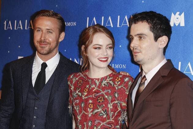 Emma Stone Ryan Gosling et Damien Chazelle - Filmpremiere La La Land - Paris - 10 01 2017 GwendolineLeGoff 