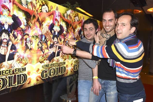 Paul Sedlmeir, Daniel Schlauch und Hubertus von Lerchenfeld bei der Kinopremiere des Animationsfims One Piece Film Gold im Mathäser Filmpalast. München, 10.01.2017 Foto:xP.xSchönbergerx xFuturexImage