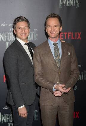 David Burtka and Neil Patrick Harris arrive on the red carpet at the Netflix s premiere of A Series of Unfortunate Events on January 11, 2017 in New York City.  NYP20170111836 BRYANxR.xSMITH
