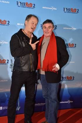 Die Schauspieler und Sprecher Tom Gerhardt , l-r, und Detlev Redinger am 14.01.2017 bei der Premiere des Films Ritter Rost 2 - Das Schrottkomplott in den Kölner Cinedom.