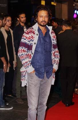 MUMBAI, INDIA - JANUARY 12: Bollywood actor Irrfan Khan at the red carpet of premier of xXx: Return of Xander Cage movie, on January 12, 2017 in Mumbai, India. xXx: Return of Xander Cage is a 2017 American action film directed by D. J. Caruso and written by F. Scott Frazier. It stars Vin Diesel, Donnie Yen, Deepika Padukone, Kris Wu, Ruby Rose, Tony Jaa, Nina Dobrev, Toni Collette and Samuel L. Jackson. It is the third film in the xXx franchise and a sequel to both xXx (2002) and xXx: State of the Union (2005). (Photo by Prodip Guha Hindustan Times ) Premier Of xXx: Return of Xander Cage Movie Held In Mumbai