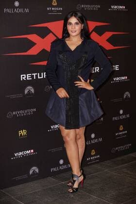 MUMBAI, INDIA - JANUARY 12: Bollywood actor Richa Chadda at the red carpet of premier of xXx: Return of Xander Cage movie, on January 12, 2017 in Mumbai, India. xXx: Return of Xander Cage is a 2017 American action film directed by D. J. Caruso and written by F. Scott Frazier. It stars Vin Diesel, Donnie Yen, Deepika Padukone, Kris Wu, Ruby Rose, Tony Jaa, Nina Dobrev, Toni Collette and Samuel L. Jackson. It is the third film in the xXx franchise and a sequel to both xXx (2002) and xXx: State of the Union (2005). (Photo by Prodip Guha Hindustan Times ) Premier Of xXx: Return of Xander Cage Movie Held In Mumbai