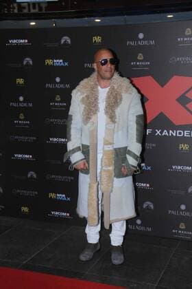 MUMBAI, INDIA - JANUARY 12: Hollywood actor Vin Diesel at the red carpet of premier of xXx: Return of Xander Cage movie, on January 12, 2017 in Mumbai, India. xXx: Return of Xander Cage is a 2017 American action film directed by D. J. Caruso and written by F. Scott Frazier. It stars Vin Diesel, Donnie Yen, Deepika Padukone, Kris Wu, Ruby Rose, Tony Jaa, Nina Dobrev, Toni Collette and Samuel L. Jackson. It is the third film in the xXx franchise and a sequel to both xXx (2002) and xXx: State of the Union (2005). (Photo by Pramod Thakur Hindustan Times ) Premier Of xXx: Return of Xander Cage Movie Held In Mumbai