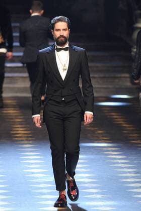 Milan Men s Fashion Week Fall Winter 2017 2018. Milano Moda Uomo, autunno inverno 2017 2018 . D&G fashionshow Pictured: model  Copyright: xSickix xIPAx