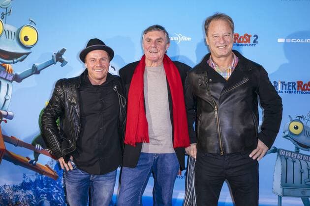 Dustin Semmelrogge, Detlev Redinger und Tom Gerhardt bei der Premiere des Kinosfilms Ritter Rost 2 - Das Schrottkomplott im Cinedom. Köln, 14.01.2017 Foto:xC.xHardtx xFuturexImage