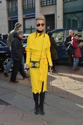 Milan arrival guests parade Salvatore Ferragamo. Milan Men s Fashion Week Fall Winter 2017 18. In the picture: Esther Quek  Copyright: xSimonexComix xIPAx