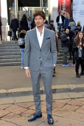 Milan arrival guests parade Salvatore Ferragamo. Milan Men s Fashion Week Fall Winter 2017 18. In the picture: Andres Velencoso  Copyright: xSimonexComix xIPAx