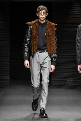 Milan Fashion Week - Salvatore Ferragamo Modenschau Milan Men s Fashion Week Fall Winter 2017 2018 - Ferragamo fashionshow Pictured: model  Copyright: xRiccardoxGiordanoxSickix xIPAx