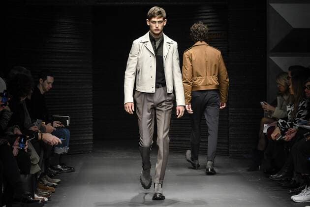 Milan Fashion Week - Salvatore Ferragamo Modenschau Milan Men s Fashion Week Fall Winter 2017 2018 - Ferragamo fashionshow Pictured: model  Copyright: xRiccardoxGiordanoxSickix xIPAx