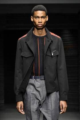 Milan Fashion Week - Salvatore Ferragamo Modenschau Milan Men s Fashion Week Fall Winter 2017 2018 - Ferragamo fashionshow Pictured: model  Copyright: xRiccardoxGiordanoxSickix xIPAx
