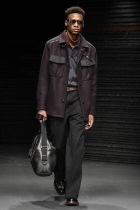 Milan Fashion Week - Salvatore Ferragamo Modenschau Milan Men s Fashion Week Fall Winter 2017 2018 - Ferragamo fashionshow Pictured: model  Copyright: xRiccardoxGiordanoxSickix xIPAx