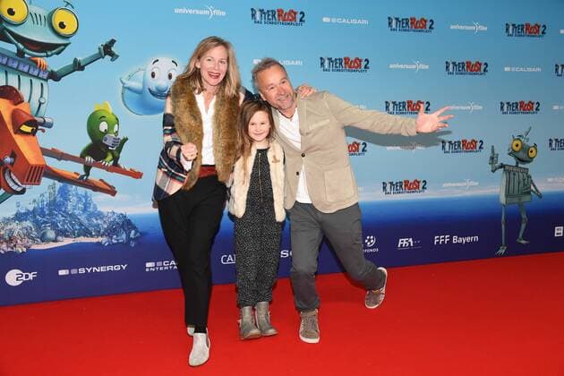 Thomas Darchinger mit Ehefrau und Tochter Premiere Ritter Rost 2 Mathäser Filmpalast Kino Film, Fernsehen Muenchen 15.01.2017