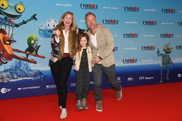 Thomas Darchinger mit Ehefrau und Tochter Premiere Ritter Rost 2 Mathäser Filmpalast Kino Film, Fernsehen Muenchen 15.01.2017