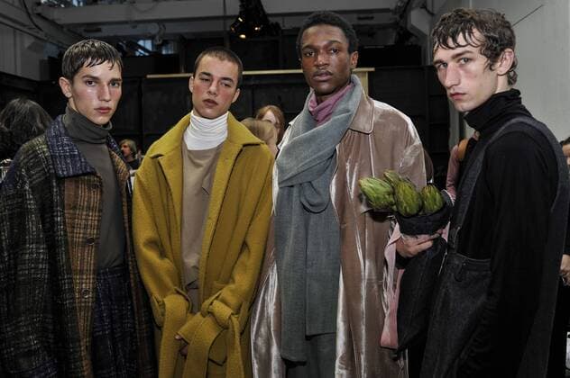 Italy:Miaoran backstage at Milan Fashion week Models are seen on backstage of Miaoran show during Milan Men s Fashion Week Fall Winter.  GaetanoxPiazzolla
