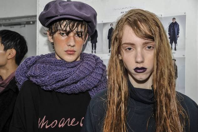 Italy:Miaoran backstage at Milan Fashion week Models are seen on backstage of Miaoran show during Milan Men s Fashion Week Fall Winter.  GaetanoxPiazzolla