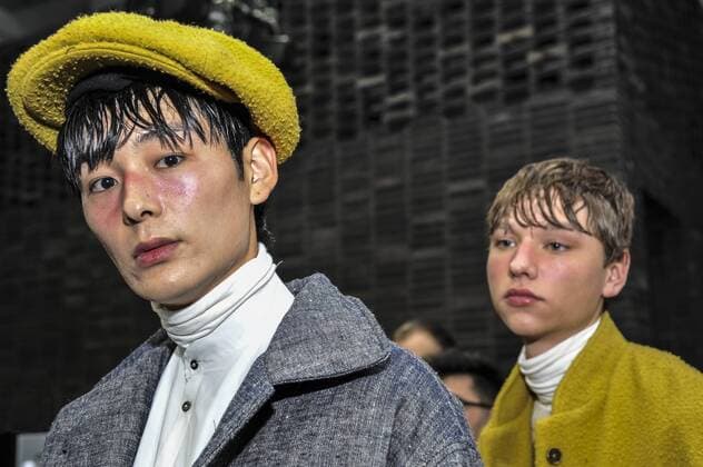 Italy:Miaoran backstage at Milan Fashion week Models are seen on backstage of Miaoran show during Milan Men s Fashion Week Fall Winter.  GaetanoxPiazzolla
