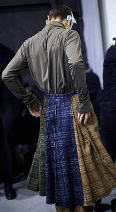 MILAN, Jan. 16, 2017 -- A model has his clothes changed at backstage ahead of the Fall Winter 2017 18 menswear collection of MIAORAN by Chinese designer Miao Ran during Milan Fashion Week in Milan, Italy, on Jan. 16, 2017. )(gl) ITALY-MILAN-FASHION WEEK-MEN-CHINESE DESIGNER-MIAORAN JinxYu 