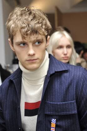 Italy:Wood Wood backstage at Milan Fashion week A model is seen on backstage of Wood Wood show during Milan Men s Fashion Week Fall Winter 2017 18  GaetanoxPiazzolla
