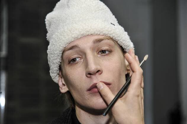 Italy:Wood Wood backstage at Milan Fashion week A model is seen on backstage of Wood Wood show during Milan Men s Fashion Week Fall Winter 2017 18  GaetanoxPiazzolla