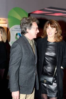 January 16, 2017 - Athens, Greece - Francois Cluzet and his wife Narjiss Slaoui-Falcoz attend the premiere of the Greek film Eteros Ego . Francois Cluzet participates in this film. Athens Greece - ZUMAv62_ 20170116_zaf_v62_001