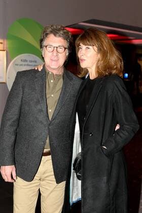 January 16, 2017 - Athens, Greece - Francois Cluzet and his wife Narjiss Slaoui-Falcoz attend the premiere of the Greek film Eteros Ego . Francois Cluzet participates in this film. Athens Greece - ZUMAv62_ 20170116_zaf_v62_003
